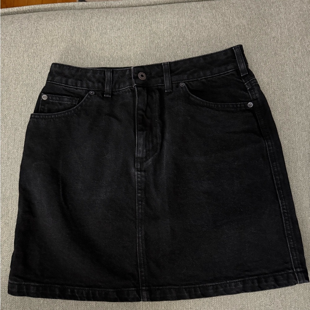 Classic Black Denim Skirt